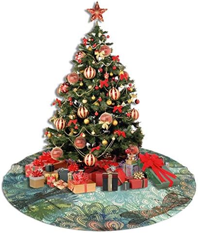 LVeShop Пола за Коледната Елха с Фантазийными Цветя и Стрекозой, Луксозна Кръгла Подложка За вътрешна и Външна Употреба,