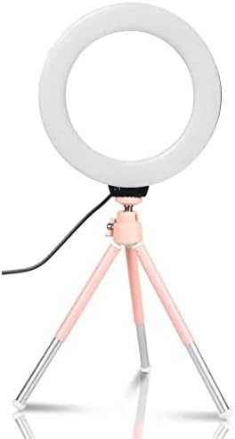 ZCMEB Photo Mini LED Selfie 6-инчов Околовръстен Лампа Настолна Видео Лампа със Статив-стойка USB-конектор за студио за
