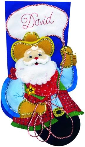 Комплект фетровых отглеждане Tobin Cowboy Santa, Многоцветен
