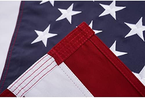 TOPFLAGS Американски флаг Памучни знамена на САЩ 3x5 Фута с бродирани Звездите - Произведено в САЩ Зашити Ленти Сверхпрочный