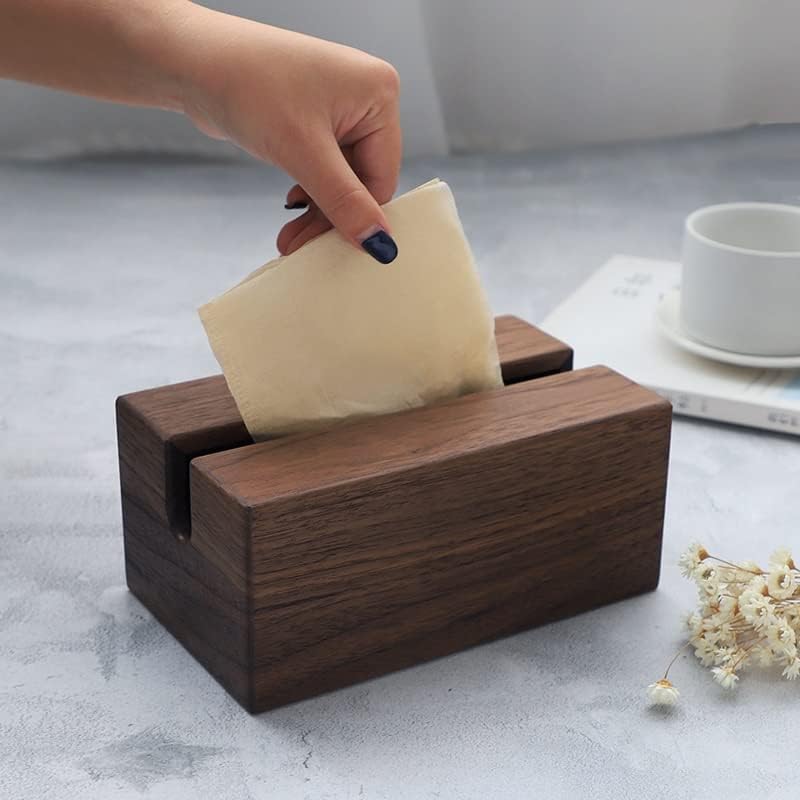 WYKDD Кутия за Изпомпване на Хартия от орех Кутия за Салфетки От Масивна Дървесина Кутия За Салфетки За Хола Кутия За Помпа