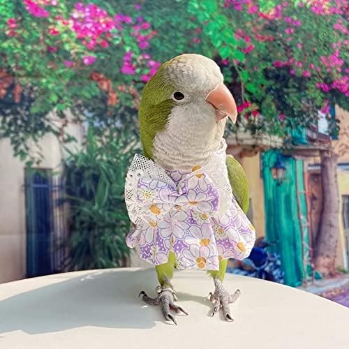 Облекло за птици - Памук Сарафан ръчно изработени с Цветен Модел и Завързана Интериор под формата на Banta, Както