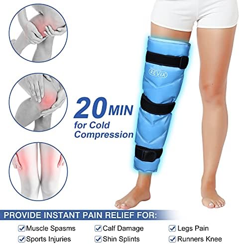 REVIX XL Приключи с лед на коляното общо около коляното и Голям пакет с лед за лечение на наранявания на краката за Еднократна