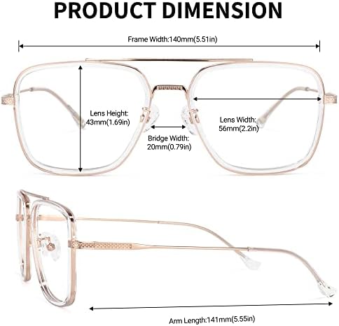 Zeelool Readers Авиаторски Сини Светозащитные Очила за Четене за Мъже и Жени с Антирефлексно покритие Nayeli