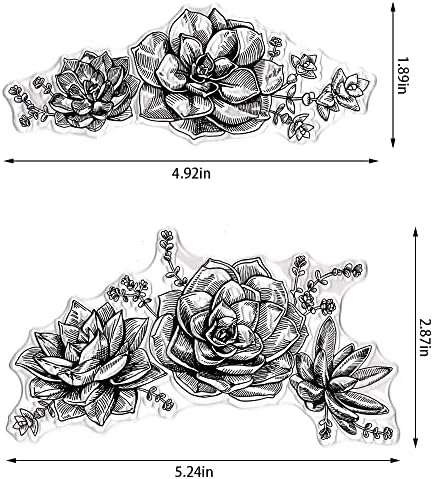 2 Прозрачни Печат с цветове от Рози на Заден план, за направата на Картички, на Фона с цветя, Рози, Прозрачни Печати с Растително