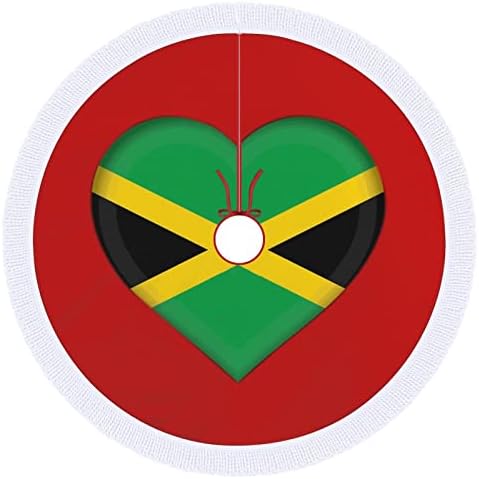 Пола под формата на Елхи с участието на Ямайски флаг във формата на Сърце за Празнични Украси с Дантелен Пискюл