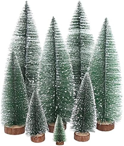 Cabilock 7шт Мини Коледно Дърво, Коледна Украса Mesa para De Artificiales para Коледно Дърво Топперы Пластмасови Зимни
