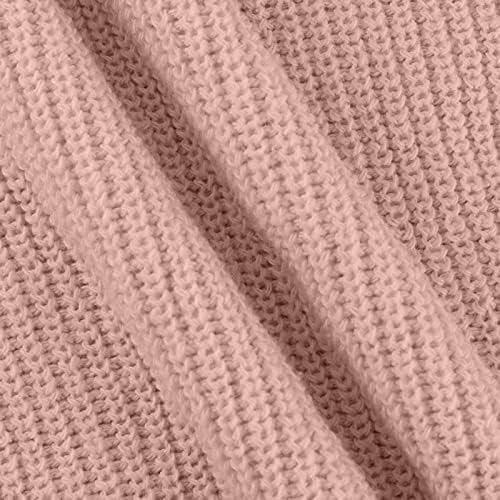 Дамски Модни Случайни Вязаный Обикновен Пуловер с висока Воротом и Дълъг Ръкав, Мини-Рокля