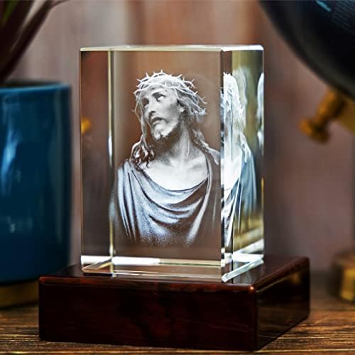 3D Фотокристалл с Исус, Религиозен Подарък, Художествена Гравиране, Лазерен, Гравирано Принт, Подарък на Дъщеря си за Деня