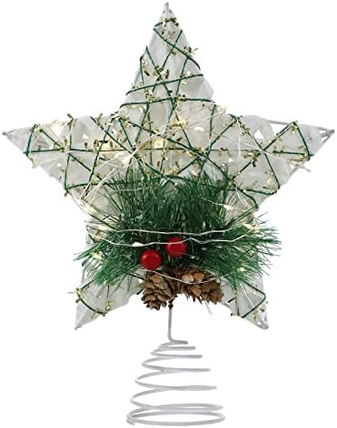 ABOOFAN Коледен Декор 1 Комплект Коледна Елха Topper Star Светва Коледно Украшение Звезда На Върха на Дървото, Без