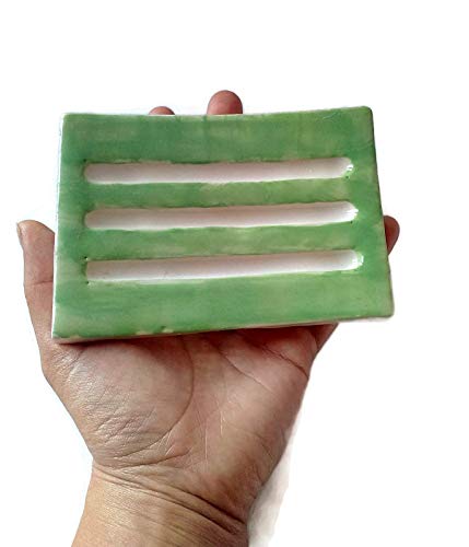 Светло Зелена препарат за съдове ръчно изработени За Барного Сапун Керамични, Правоъгълна Гъба, Държач