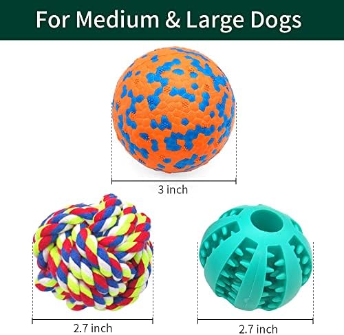Кучешки Играчки топки за агресивно Дъвчене, интерактивна играчка куче-топка за средни и малки кучета.Трайни играчки за кучета,