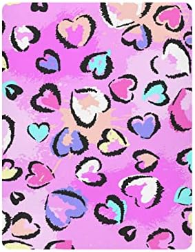 ALAZA Леопардовый Разпечатки във формата на Сърце на един Леопард, Розови Чаршафи за Легла, Чаршаф за Люлка за
