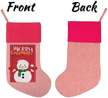 Коледни чорапи GEX 2021, 4 опаковки за семейството, 20 , Класическа бродерия в селски стил, Дядо коледа, Снежен човек,