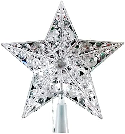LIXFDJ 8 Инча Коледно Дърво Със Звезда, Декорация във формата на Звезда на Върха на дървото, за Коледа Домашен интериор