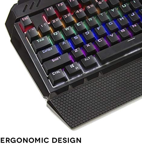 Ръчна жичен детска клавиатура Beastron Sapphire Spectrum led RGB със Сини стрелки, регулируеми ефекти, осветление,