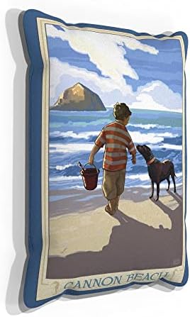 Възглавници за дивана Cannon Beach Boy Dog West от изкуствен велур с картини Alla Prima художничка Джоанны Коллман 13 x