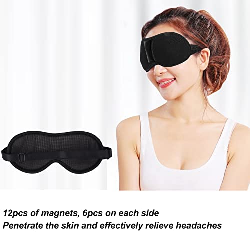Магнитна маска за очите, за подобряване на съня и благосъстояние, Регулируема каишка, Съдържа 12 Магнити с камъни Цвят за очи