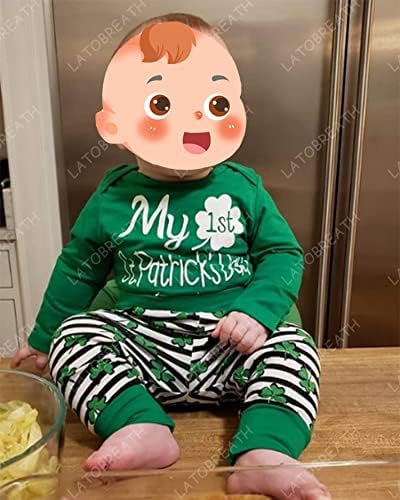 LATOBREATH/Комплект дрехи за новородени Момчета и Момичета Моят първи ден на Свети Патрик, Комплект панталон в бар Happy