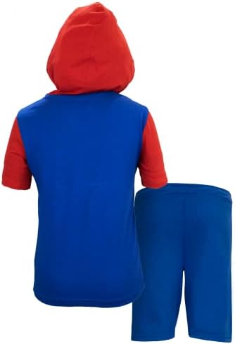 Лек Костюм Герои на Nintendo Super Mario, Тениска с качулка и Панталонки с къс Ръкав