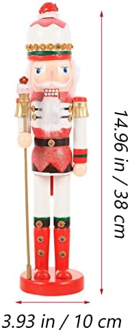 ABOOFAN Дървена Лешникотрошачката Коледен Декор: 38 см Фигурки Крал Щелкунчика Дървена Фигурка Щелкунчика Кукла за Коледната