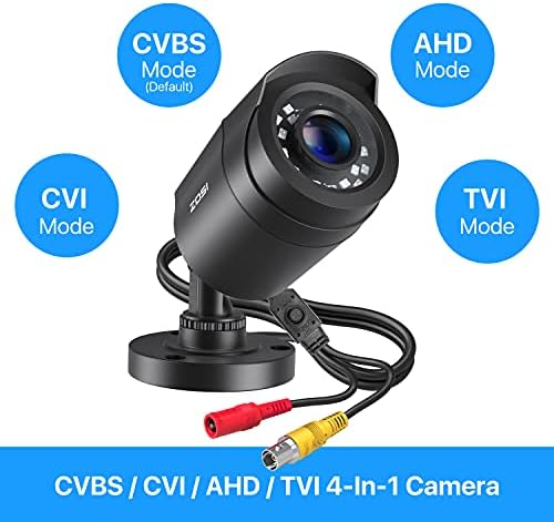 ZOSI 2MP 1080p 1920TVL Външна и вътрешна Хибридна Камера за сигурност 4 в 1 TVI/CVI/AHD /CVBS и Безжична Камера