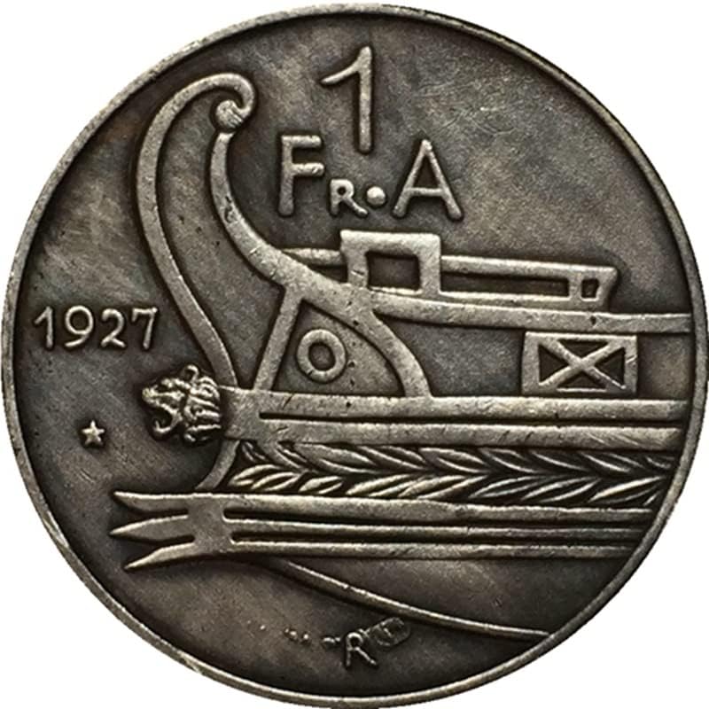 QINGFENG 23 ММ Чиста Мед сребърно покритие Старинна Сребърна Доларова Монета Албания Монета 1927 Занаят