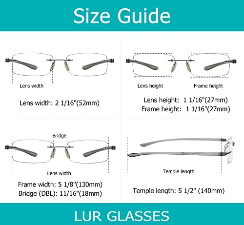 LUR 7 опаковки очила за четене без рамки + 6 опаковки класически очила за четене (общо 13 двойки ридеров + 3,50)