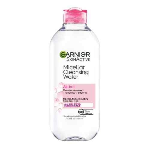 Мицеллярная вода Garnier SkinActive за всички типове кожа Почистващо средство за лице и грим, 13,5 течни унции (400 мл),