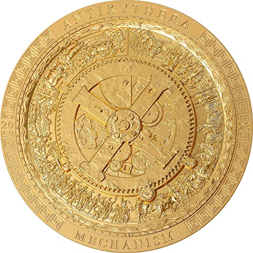 2023 DE Археология Символика PowerCoin Антикитерский Механизъм Позлатен Стара Сребърна Монета с тегло 3 Грама на 20 $