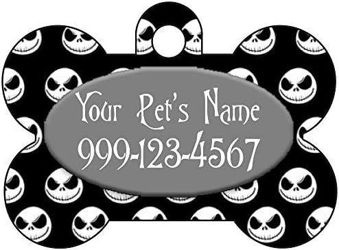 Етикет за кучета Джак Faces Пет Id с персонализирани с име и номер на