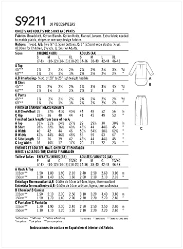 Simplicity S 9211 Мъжки /Женски Нощен Топ, риза, Панталон Размер: S-XL Модел за шиене ~ За възрастни