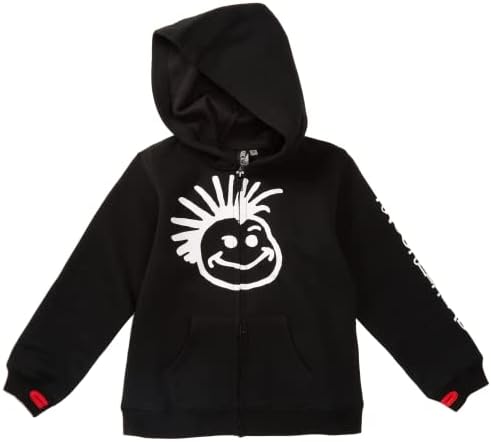 Hoody с качулка за деца Knuckleheads, Черен Пуловер с Логото на За Момчета, Hoody с цип