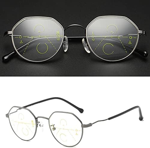 Постепенно мультифокальные очила за четене, Метални Очила в пълна рамка, Далечни и Близки Мультифокальные