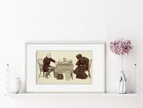 БЕЗКРАЙНИ СНИМКИ Снимка: Мъж, Играе на шах с Мрачно Жнецом | 1906 | Исторически възпроизвеждане на снимки | Начало декор