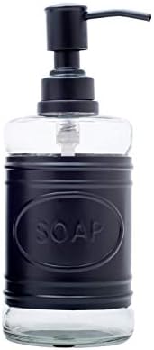Опаковка сапун Autumn Алея от стъкло и черен метал за миене на ръце, дезинфектант, Лосион, Сапун за миене