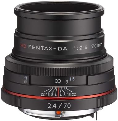 Фиксиран обектив Pentax K-Mount HD DA 70mm f/2.4 70-70 mm за фотоапарати Pentax KAF (Ограничен черен цвят)