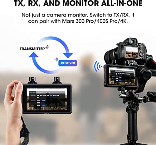 Поле монитор Hollyland Mars M1 с диагонал 5,5 и безжичен пренос на видео 4K, HDMI SDI 450 фута, резолюция Touch FHD