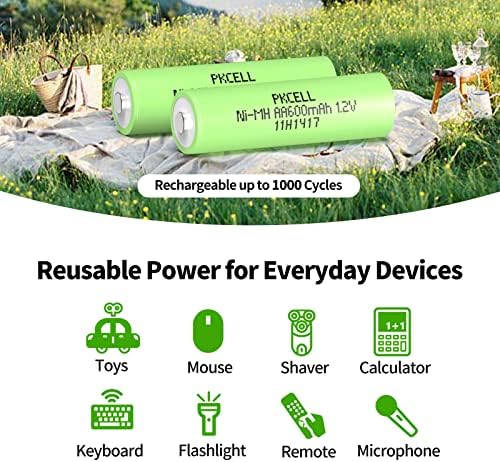Акумулаторна батерия PKCELL AA Ni-MH Батерия е Предварително Заредена Батерия за градински Соларни лампи (12