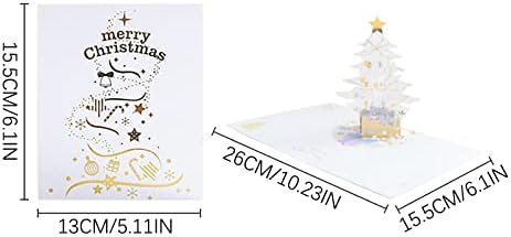 Коледна Украса GILIGEGE, Поздравителни Картички, Креативни Подаръци, Кристални Коледно Дърво, Празнични Картички,