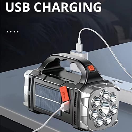 GBSELL USB Акумулаторни лампи с високо Люменом, Ярък Led Фенерче, Мощна Преносима светкавица за къмпинг (Сребрист A)