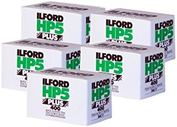 Пет опаковки 35 mm черно-бял негативен филм Ilford HP5 Plus, 36 съдия.