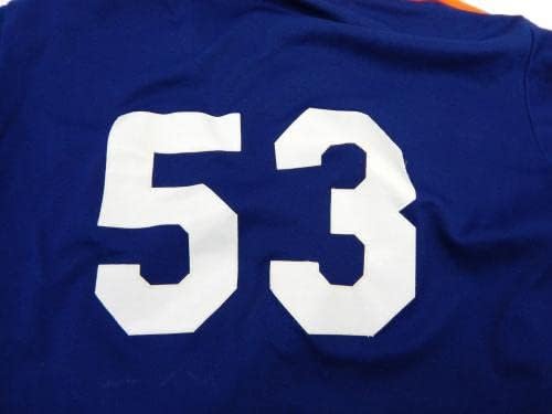 1989 Хюстън Астрос Дейв Meads #53 Използвана В Играта тъмно синя Риза Практика Отбивания 42 422 - Използваните В играта Тениски MLB