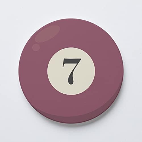 Билярдна топка за басейна № 7, начало декор Joyride, единична керамична поставка, 4-инчов индивидуална кръгла поставка