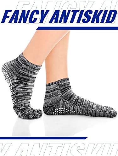 Дамски чорапи за Йога с Дръжки, 2 Чифта Чорапи с пълна пръсти, Нескользящие Лепкавите Чорапи за Пилатес, Чорапи с Дръжки за