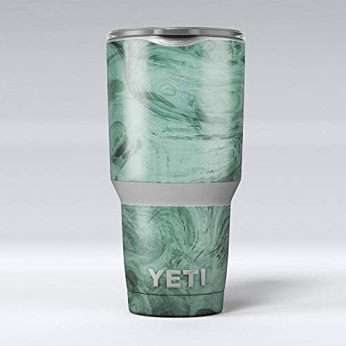 Дизайн Skinz Green, Slate Мраморна повърхност V16 - Vinyl Опаковка със стикер на кожата, която е Съвместима с бокалами Yeti Rambler Cooler Tumbler