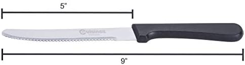Ножове за стек Cuisinox с черна дръжка от неръждаема Стомана, Комплект от 12