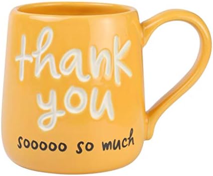 Enesco Нас име Кал, Много Ви благодаря, Кафеена чаша с надпис, 1 брой (опаковка от 1 броя), Оранжева
