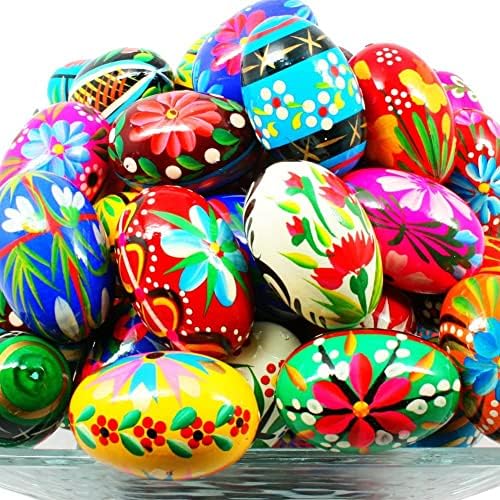 Вносител на А. на М. Писанки (Pisanki) Ръчно Рисувани Полиране на Дървени Великденски яйца - Пекарская dozen (13 Яйца,
