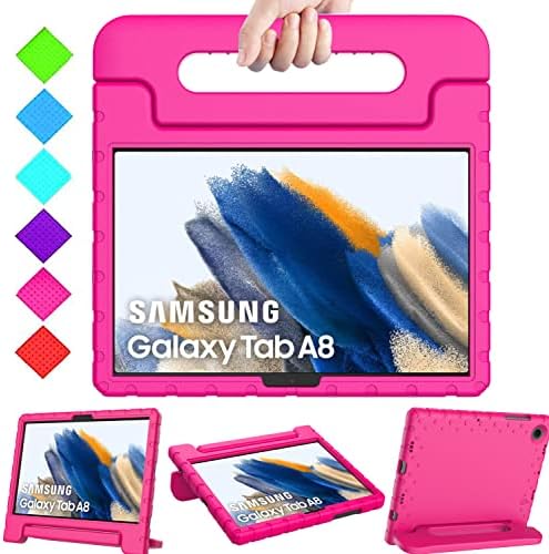 BMOUO Детски калъф за Samsung Galaxy Tab A8 10.5 инча 2022, Калъф Galaxy Tab A8 за деца, устойчив на удари Детски калъф с сгъваща се дръжка-стойка за Samsung Galaxy Tab A8 10,52022 (SM-X200/X205/X207), розов